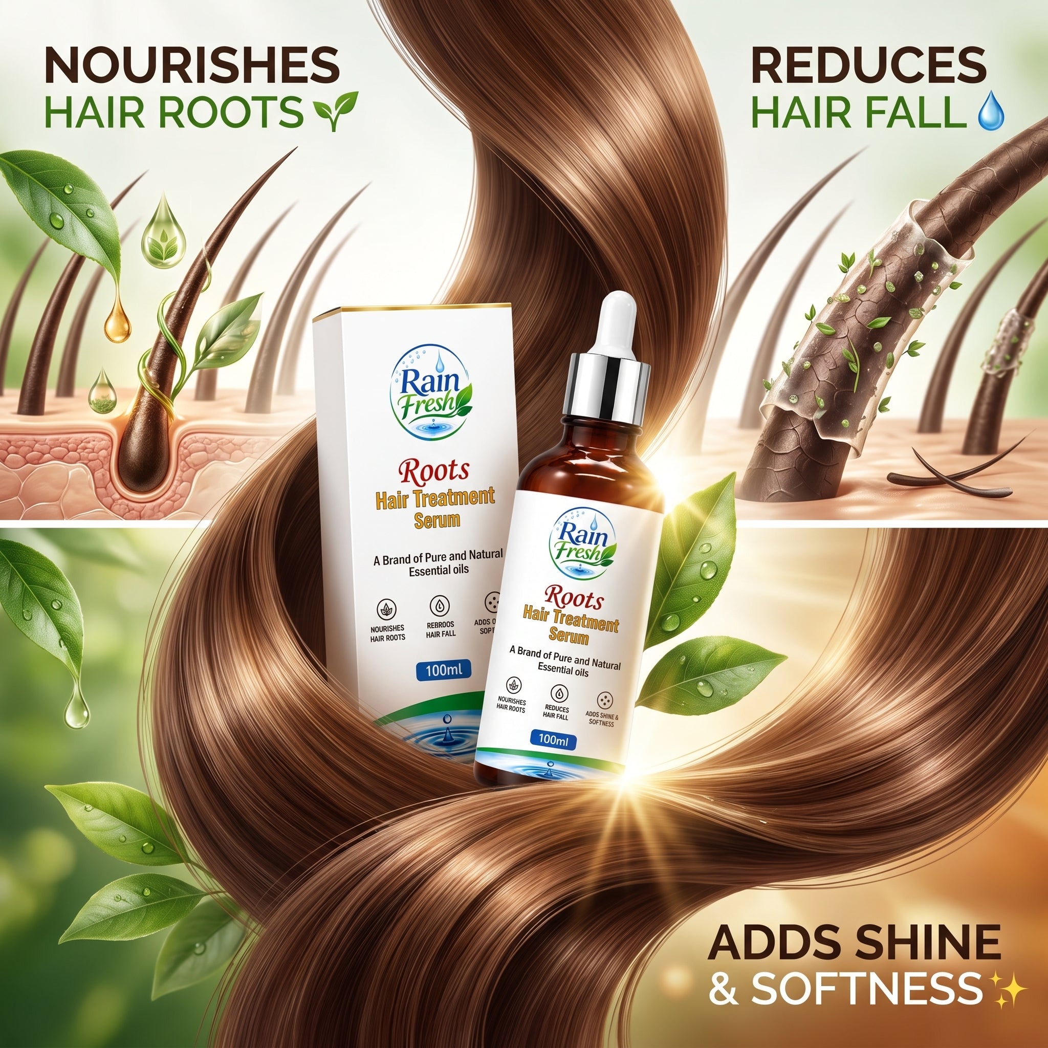 Rain Fresh Roots Hair Treatment Serum 100ml | Hair Fall Care & Root Nourishment