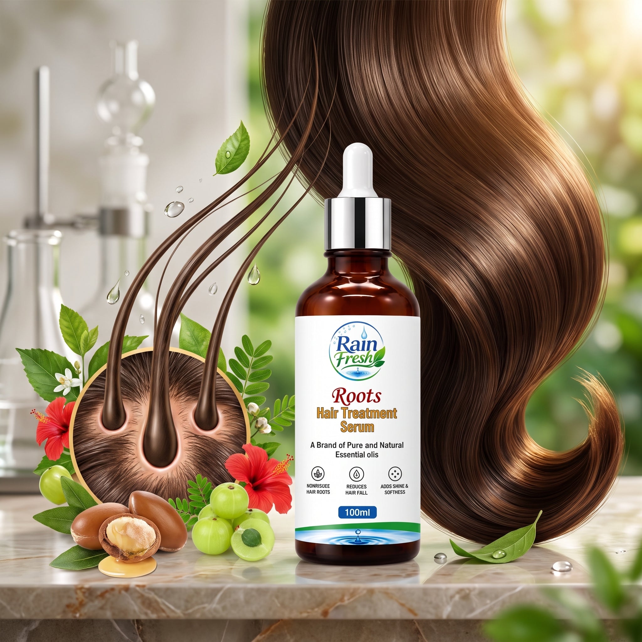 Rain Fresh Roots Hair Treatment Serum 100ml | Hair Fall Care & Root Nourishment